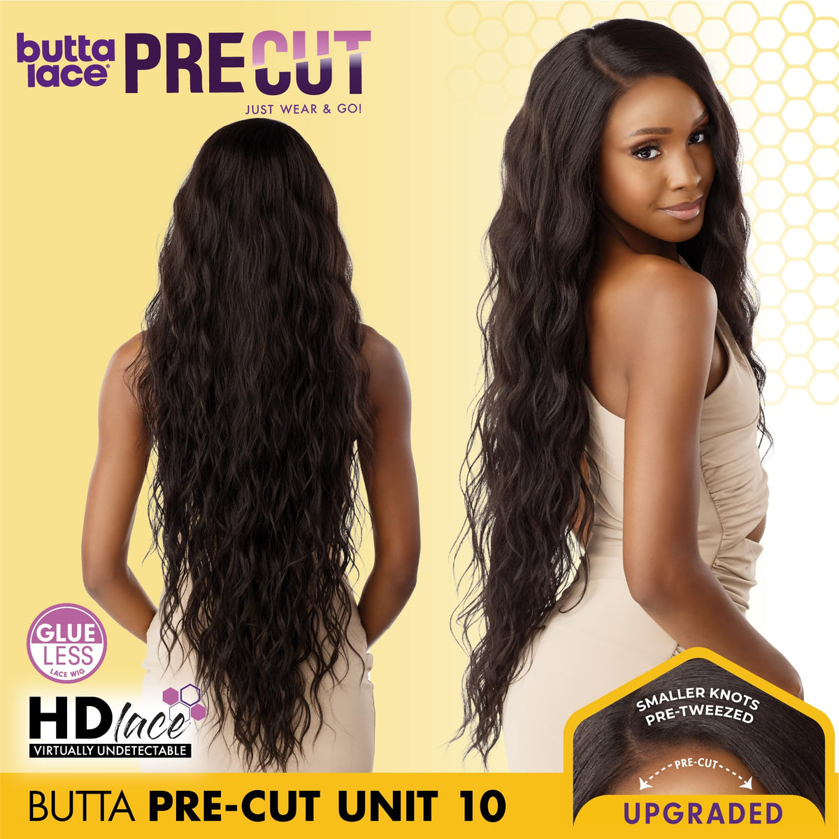 Sensationnel Butta Lace Precut Wig-Unit 10, 1B OFFBLACK
