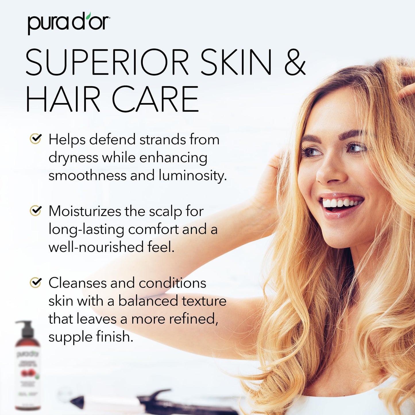 PURA D'OR ORGANIC Castor Oil (16 Oz) Pure Cold-Pressed Hexane-Free USDA Certified Beauty & Personal Care PURA D'OR