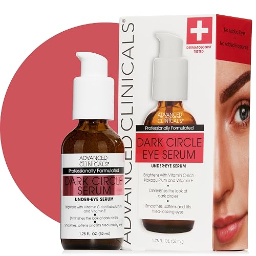 Advanced Clinicals Dark Circle Caffeine Under Eye Serum For Face With Hyaluronic Acid Moisturizer + Peptides | Brightening Vitamin C Serum Helps Beauty & Personal Care Advanced Clinicals
