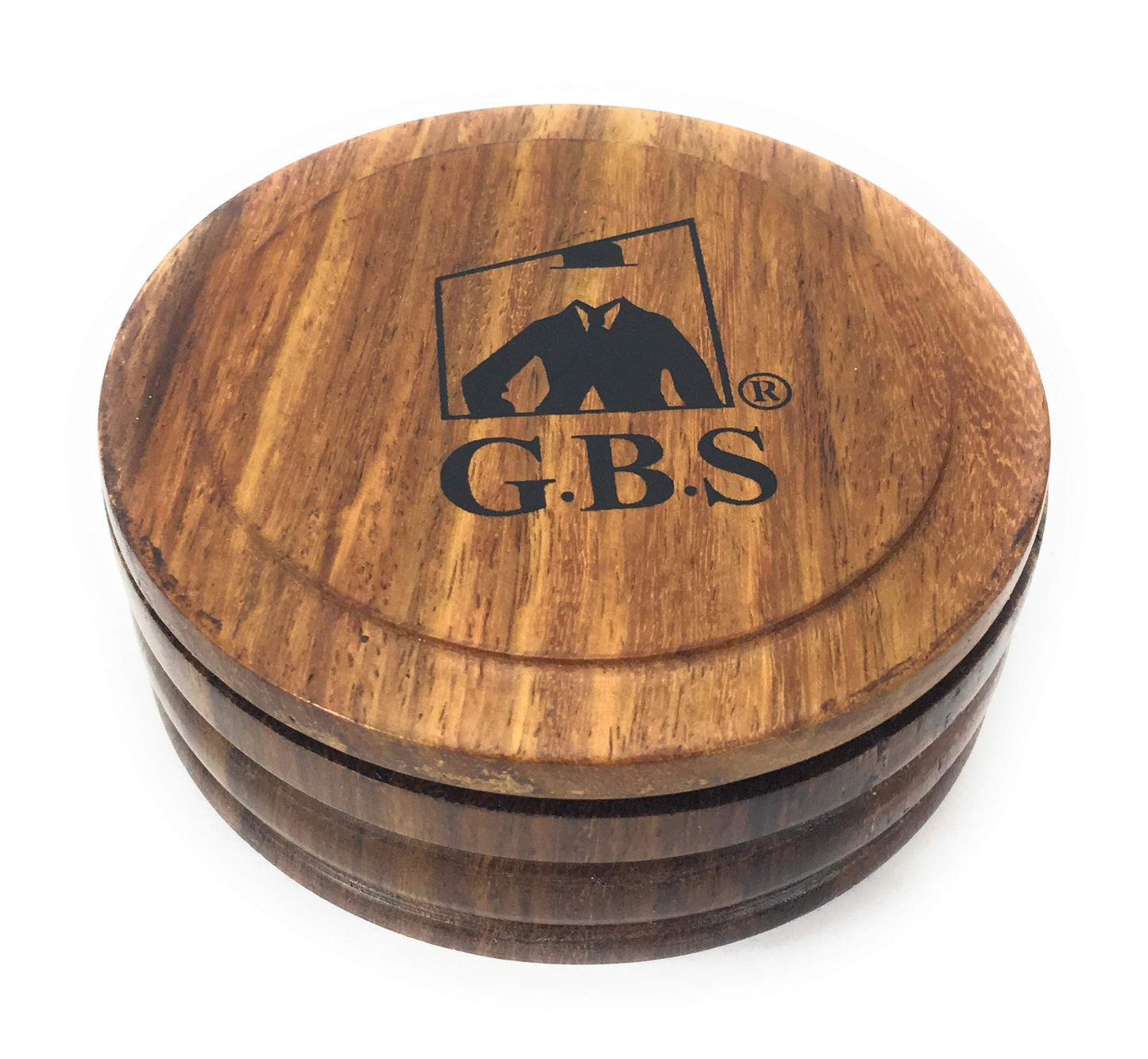G.B.S GENTS Wooden Shaving Bowl with Lid - 3.5" Diameter - Classic Shaving Mug for Lathering Creams & Soaps - Elegant Beard Shaving Accessory for Men Beauty and Personal Care G.B.S