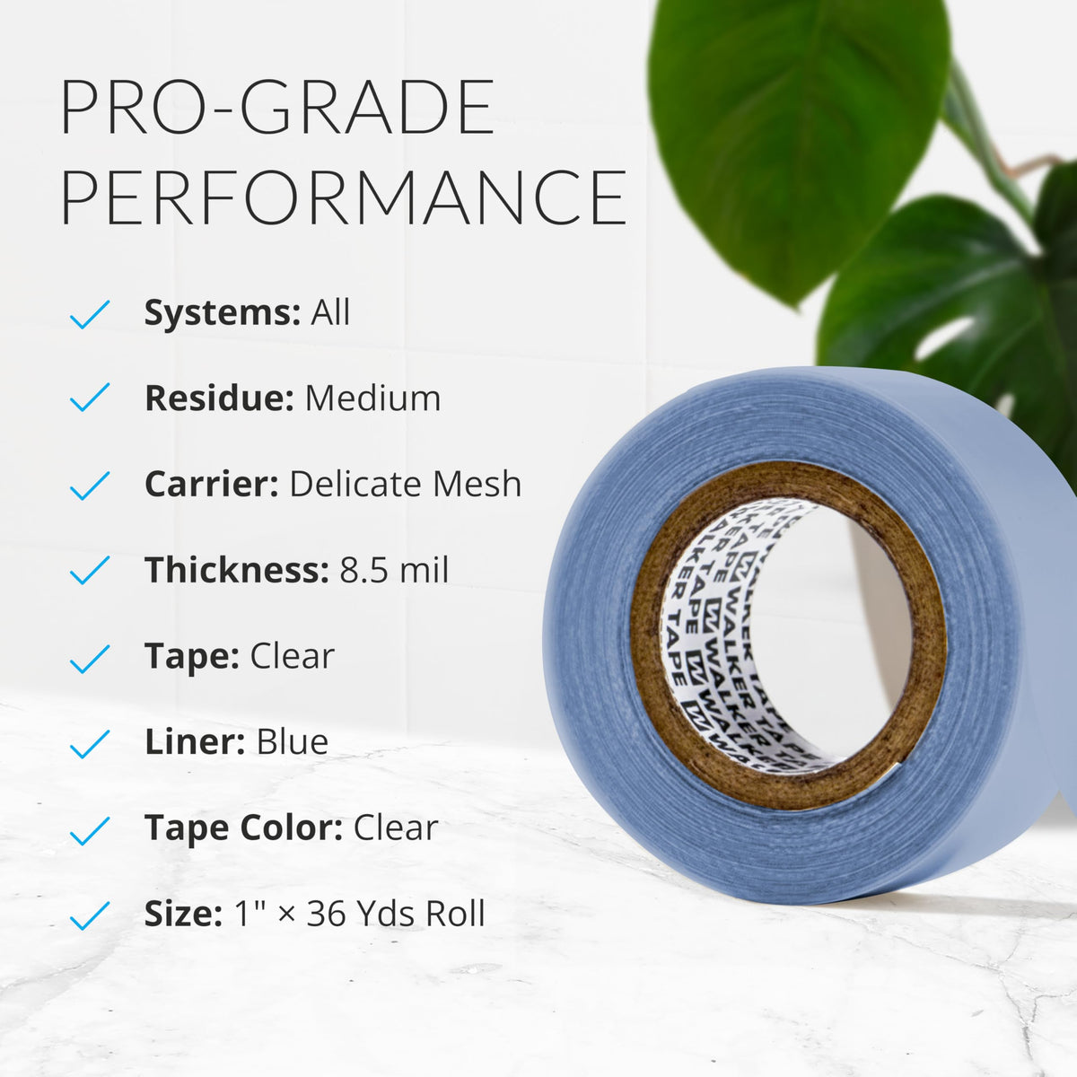 Walker Tape Lace Front Support Tape Roll 1" x 36 Yards, Double Sided Wig Tape for Lace Systems, Toupees, and Tape in Hair Extensions Human Hair,