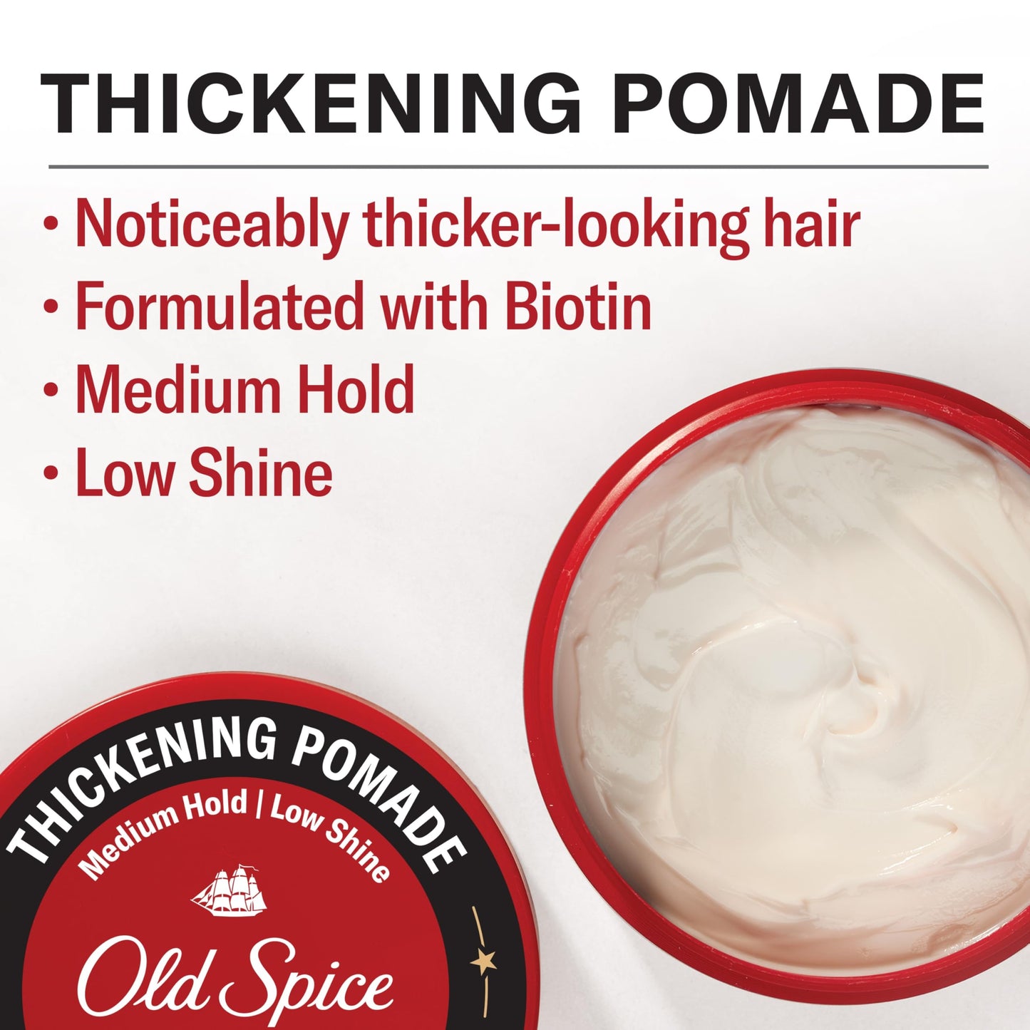 Old Spice Mens Hair Thickening Pomade, Medium Hold with Low Shine, 2.22 oz Beauty & Personal Care Old Spice