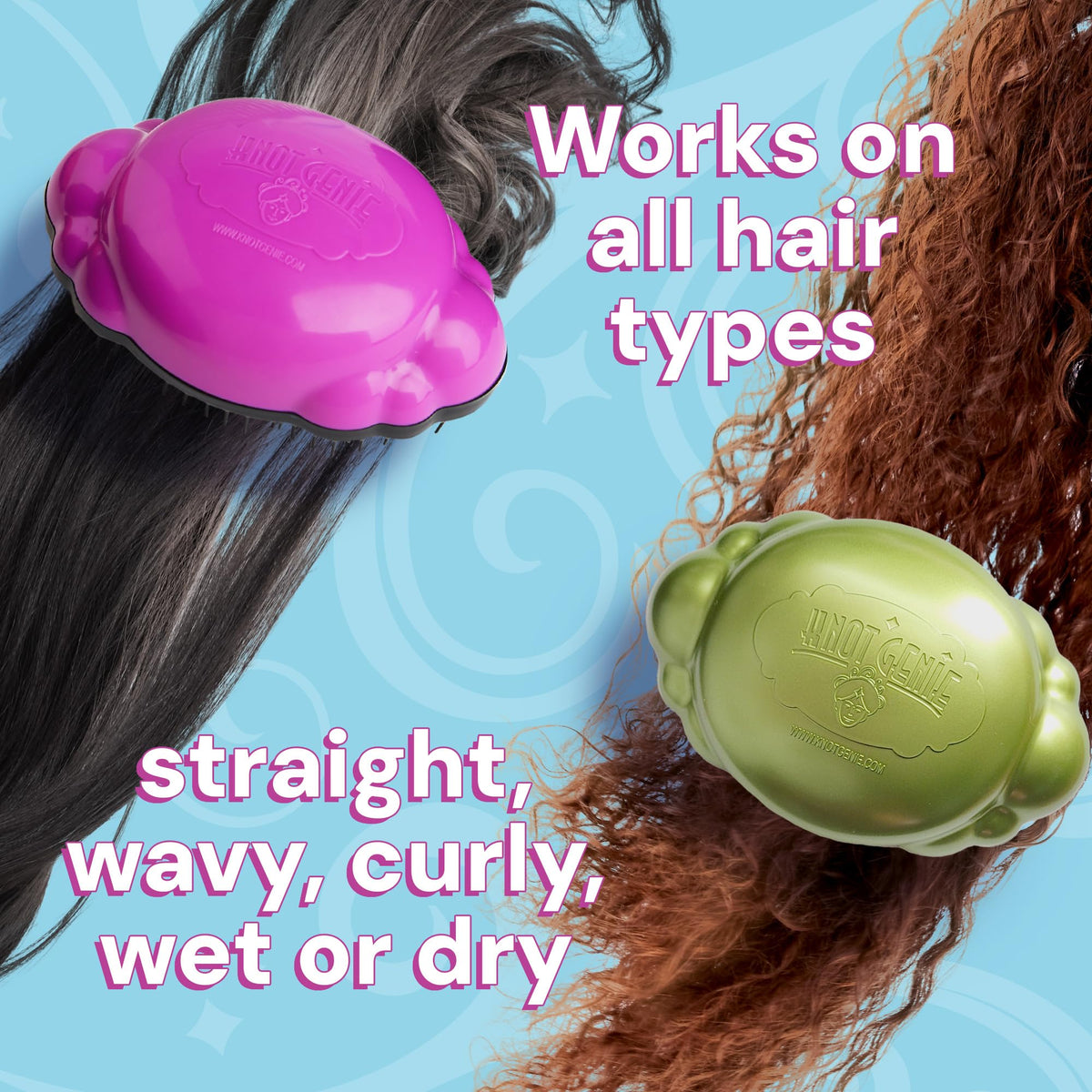 Knot Genie Teeny Detangling Hair Brush for Kids (Fairy Pink) | Perfect Detangling Brush for Curly Hair, Gently Separate Tangles, Leaves Hair Smooth Beauty & Personal Care Knot Genie
