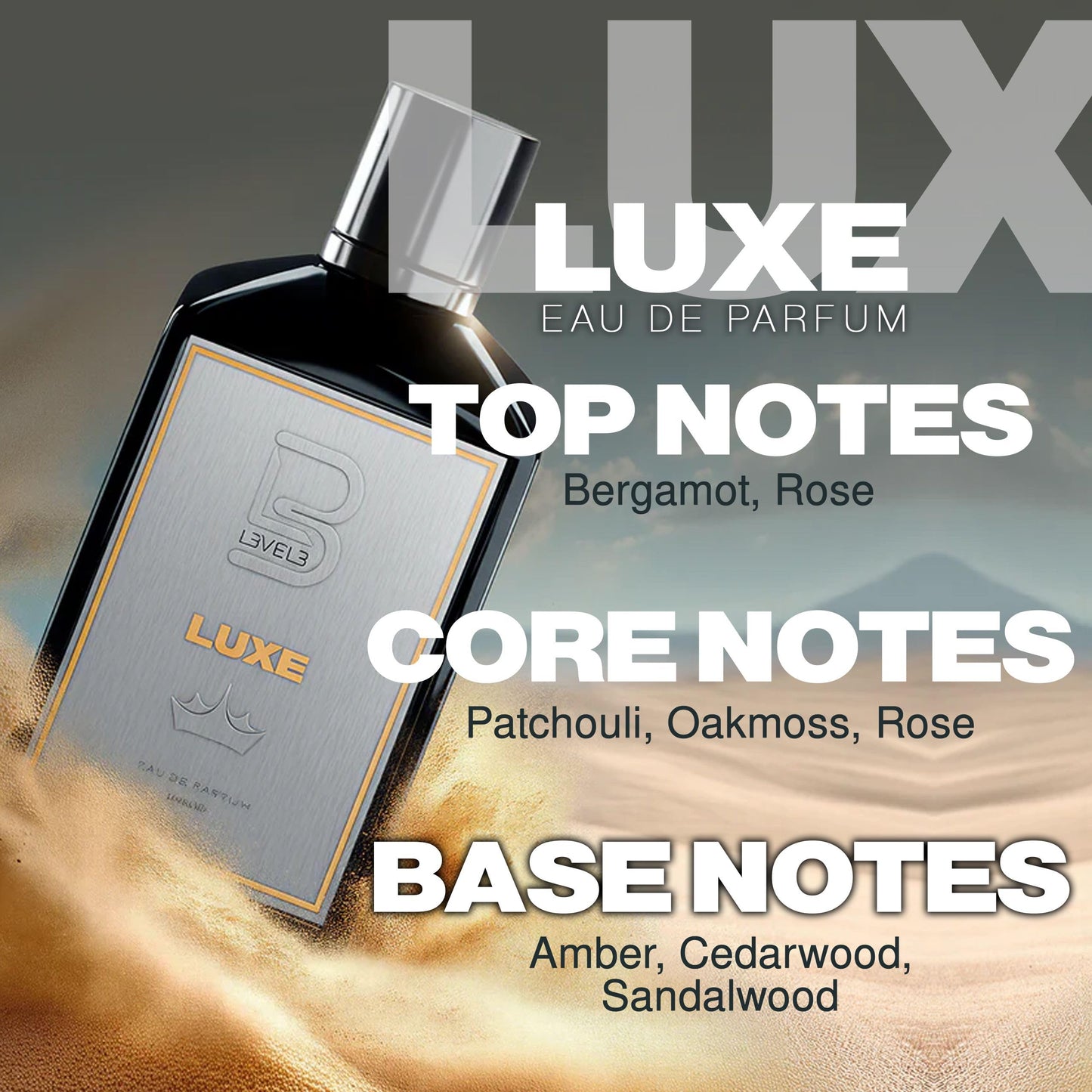 L3 Level 3 Eau de Parfum Cologne for Men - Long Lasting EDP - Bergamot, Earthy, Rose Notes - 3.38 fl oz (Luxe) Beauty & Personal Care L3