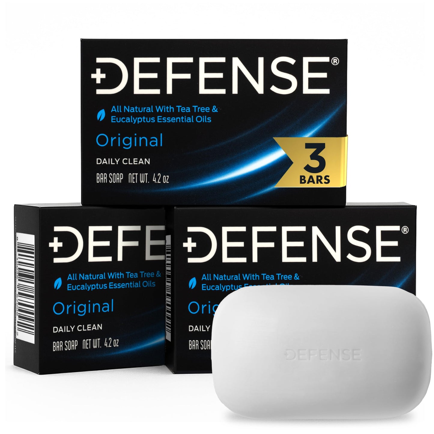Defense Soap All Natural Original Bar Soap 3-Pack (Daily Clean) - Tea Tree & Eucalyptus Oil - Wrestling & Post Workout Hygiene for Athletes - 4.2 oz Beauty and Personal Care Defense Soap Default Title