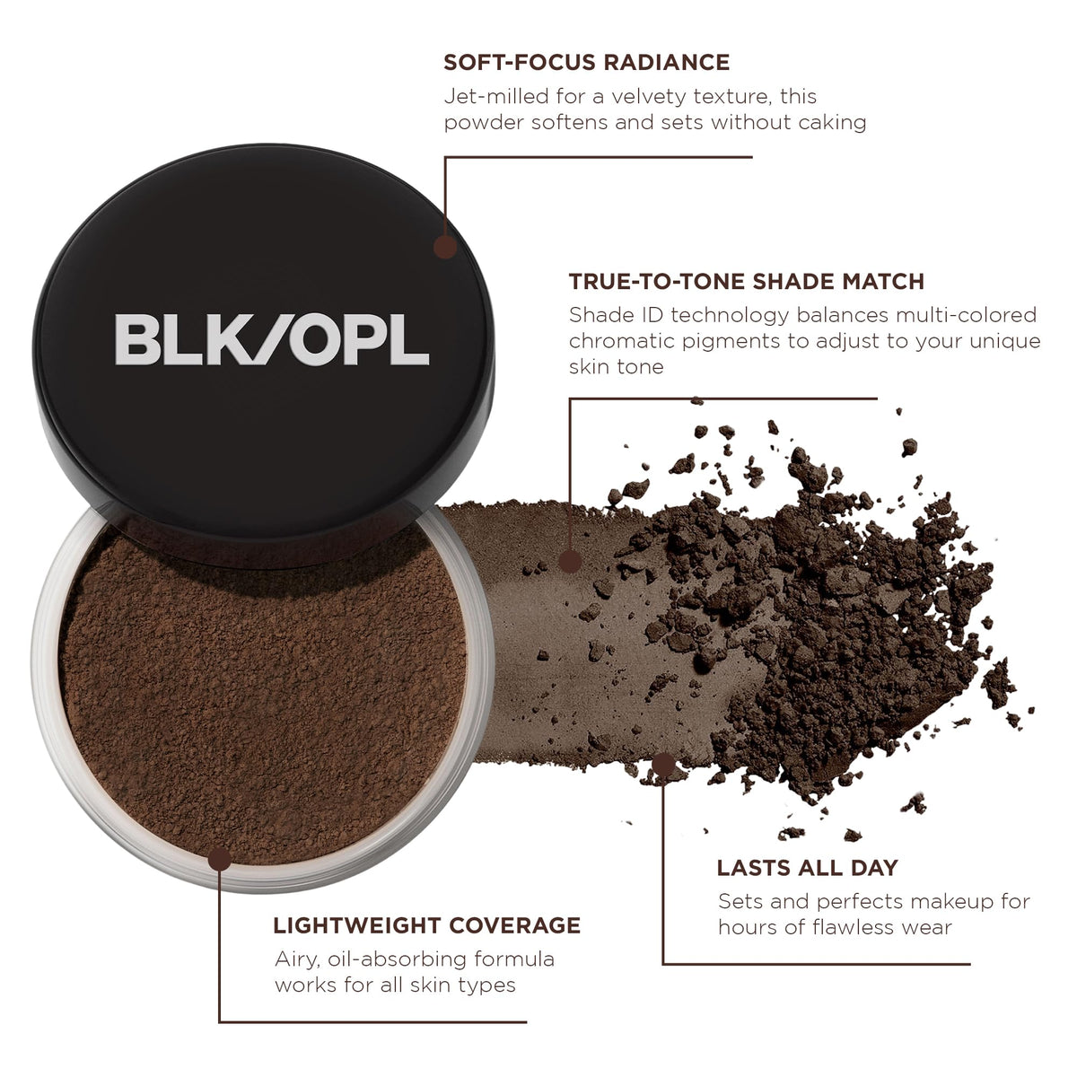 BLK/OPL TRUE COLOR Soft Velvet Finishing Powder, Deep - hypoallergenic, paraben-free, and cruelty-free Beauty & Personal Care Black Opal