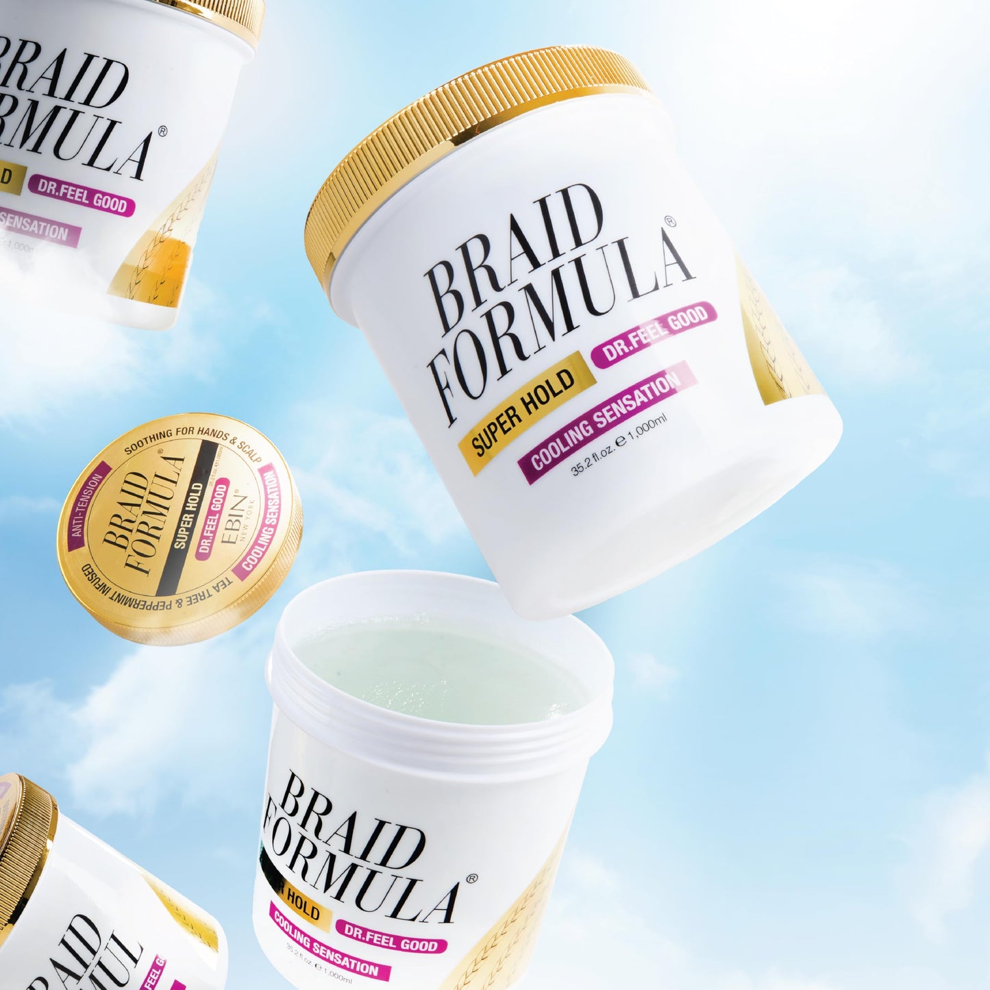 EBIN NEW YORK Braid Formula Dr. Feel Good Super Hold 11oz | Menthol Infused for Cooling Sensation | Smoothing, High Shine, Long-Lasting Hold | Perfect Beauty & Personal Care EBIN NEW YORK