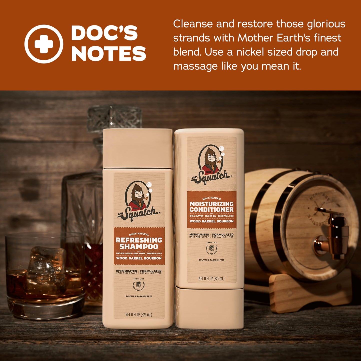 Dr. Squatch Men's Natural Shampoo and Conditioner Set - Sulfate & Paraben Free Natural Shampoo and Conditioner for Men - Scalp Nourishing Formula Beauty & Personal Care Dr. Squatch