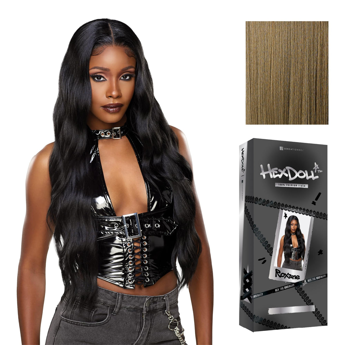 Sensationnel Hexdoll 13x4 LaceWig-Roxane, LIGHTASHBROWN