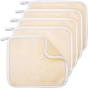 Tatuo 5 Pcs Exfoliating Face and Body Wash Cloths Towel Weave Bath Exfoliating Scrub Massage Bath Cloth for Women and Men, 10.63 x 9.05 Inch(Beige Beauty & Personal Care Tatuo
