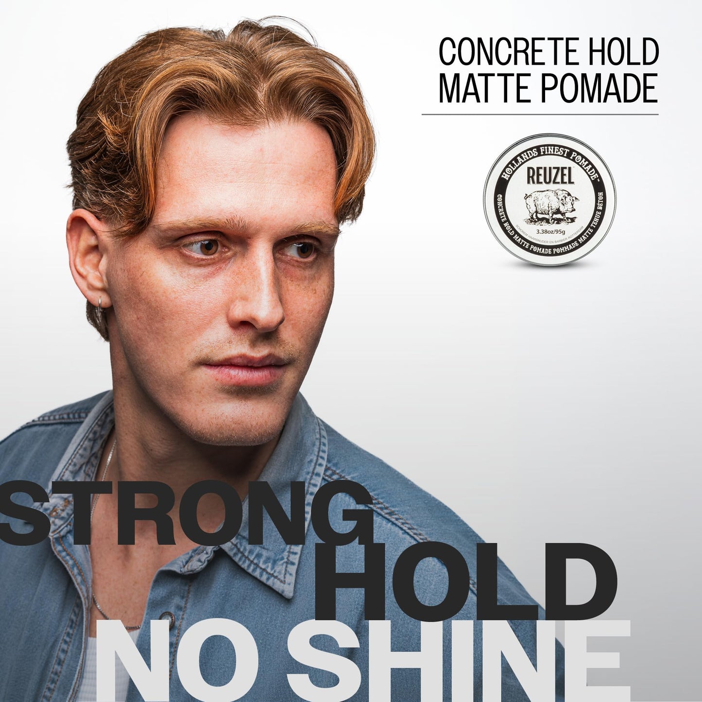 REUZEL Concrete Matte Pomade, Strong All Day Hold, Water Soluble Styling, Matte Finish and Flake Free, Easy To Wash Out, For All Hair Types Beauty & Personal Care REUZEL