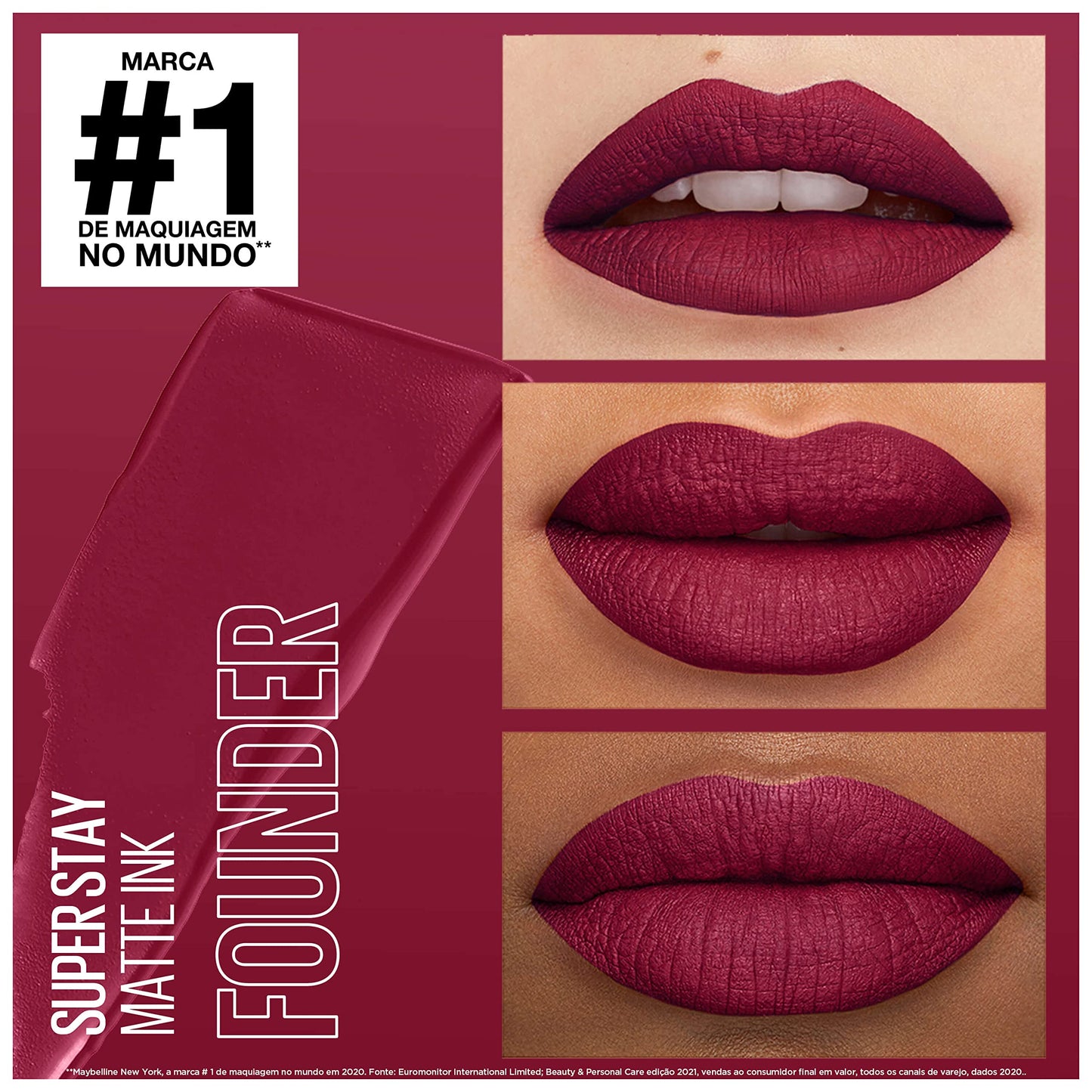 Maybelline Super Stay Matte Ink Liquid Lipstick Makeup, Long Lasting High Impact Color, Up to 16H Wear, Founder, Cranberry Red, 1 Count, Packaging May Beauty & Personal Care MAYBELLINE