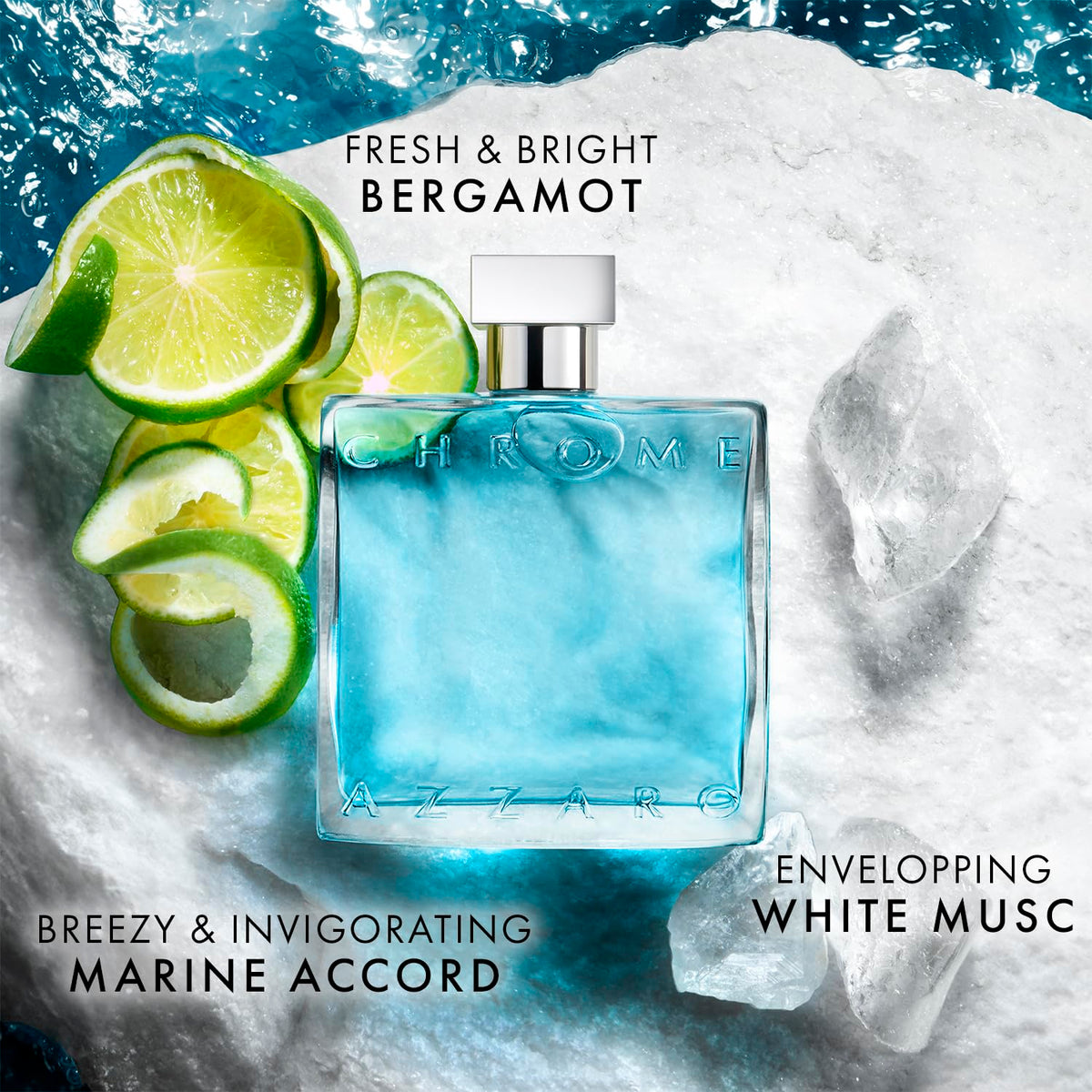 Azzaro Chrome Eau de Toilette Fresh Aquatic Men's Cologne - 1.6 Fl Oz