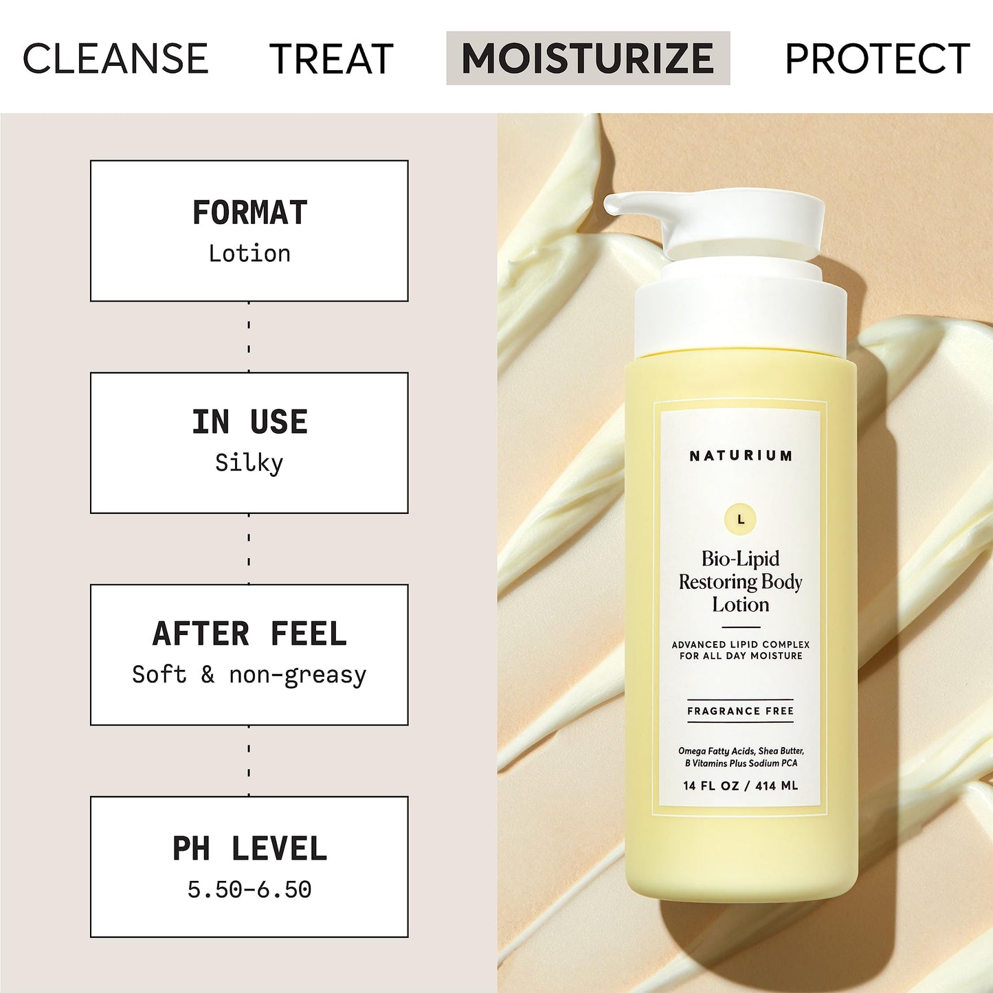 Naturium Bio-Lipid Restoring Moisturizing Body Lotion with Shea Butter, Fragrance Free, 14 oz Beauty & Personal Care Naturium