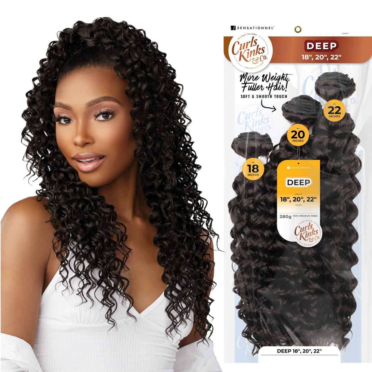 Sensationnel CKCO Synthetic Bundle-Deep,18 20 22 inch, 1B OFFBLACK