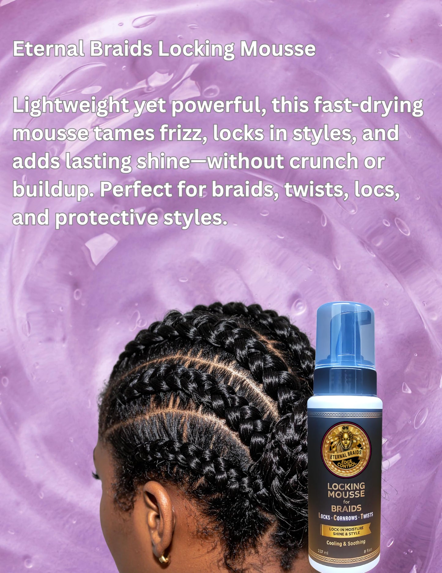 On Natural Eternal Braids Locking Mousse 8 OZ Beauty & Personal Care On Natural