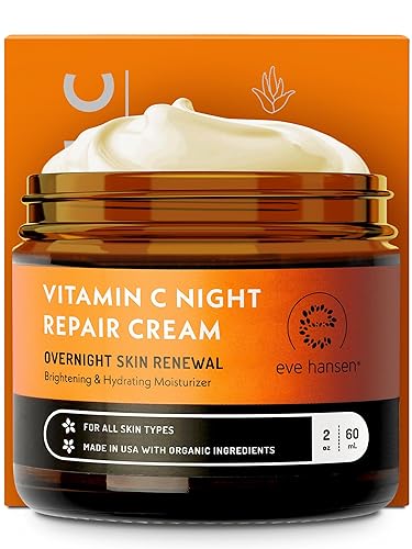 Eve Hansen Vitamin C Night Cream for Face and Neck - Hydrating, Brightening, Anti-Aging Moisturizer for Mature, Dry Skin - Non-Greasy - 2 oz Beauty & Personal Care Eve Hansen