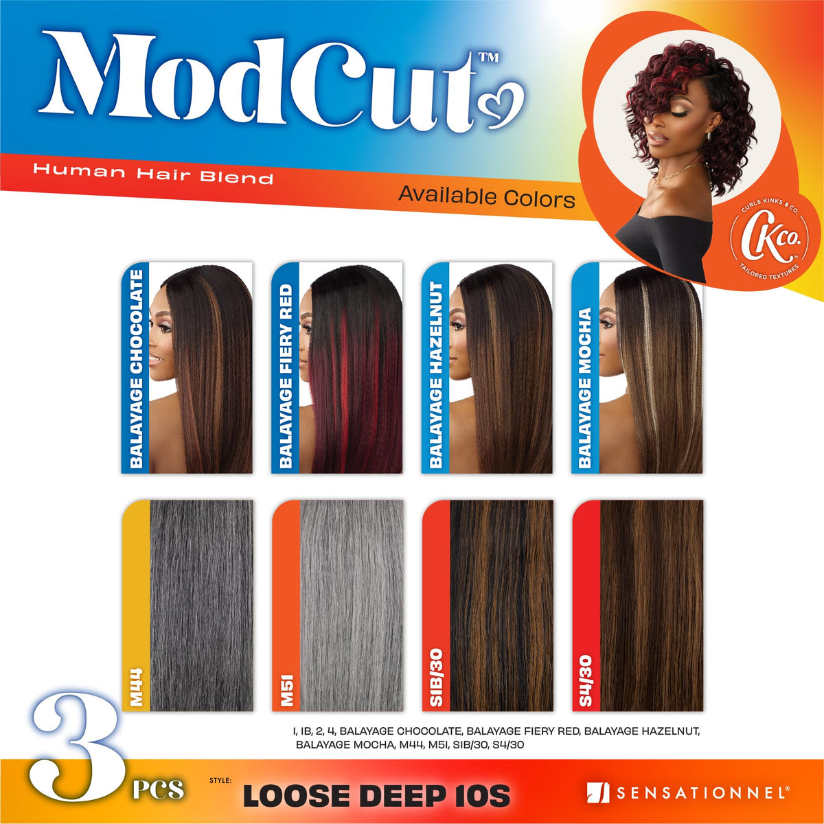 Sensationnel CKCO ModCut 3pcs Bundles -Loose Deep 10S,1B OFFBLACK