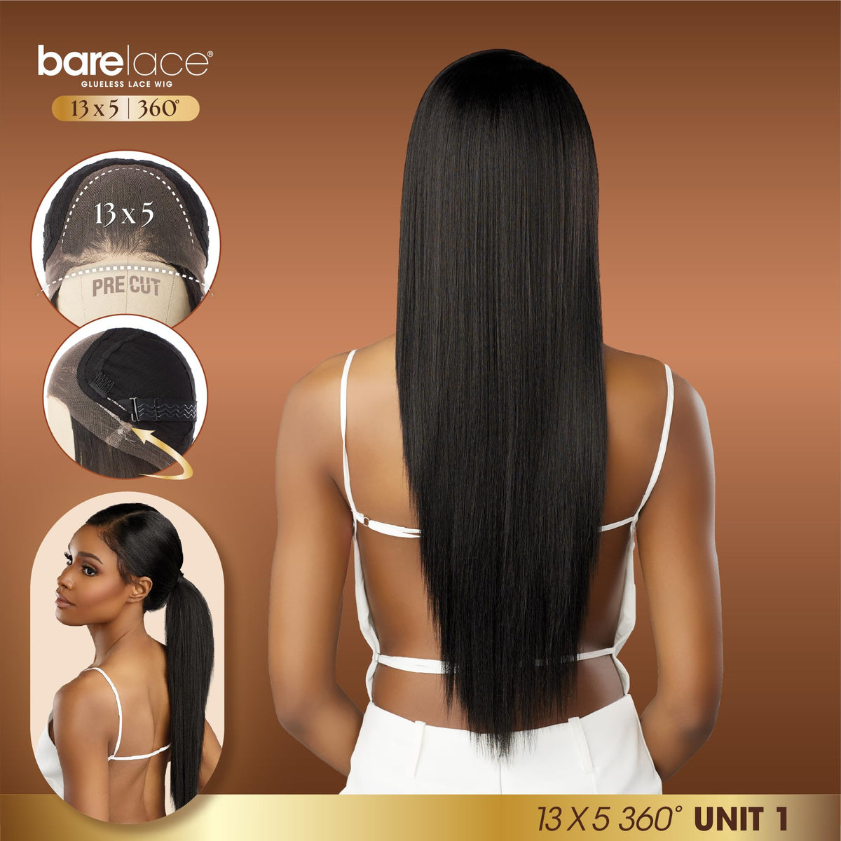 Sensationnel Barelace 13x5 360 LaceWig-Unit 1, CARAMELBLONDE
