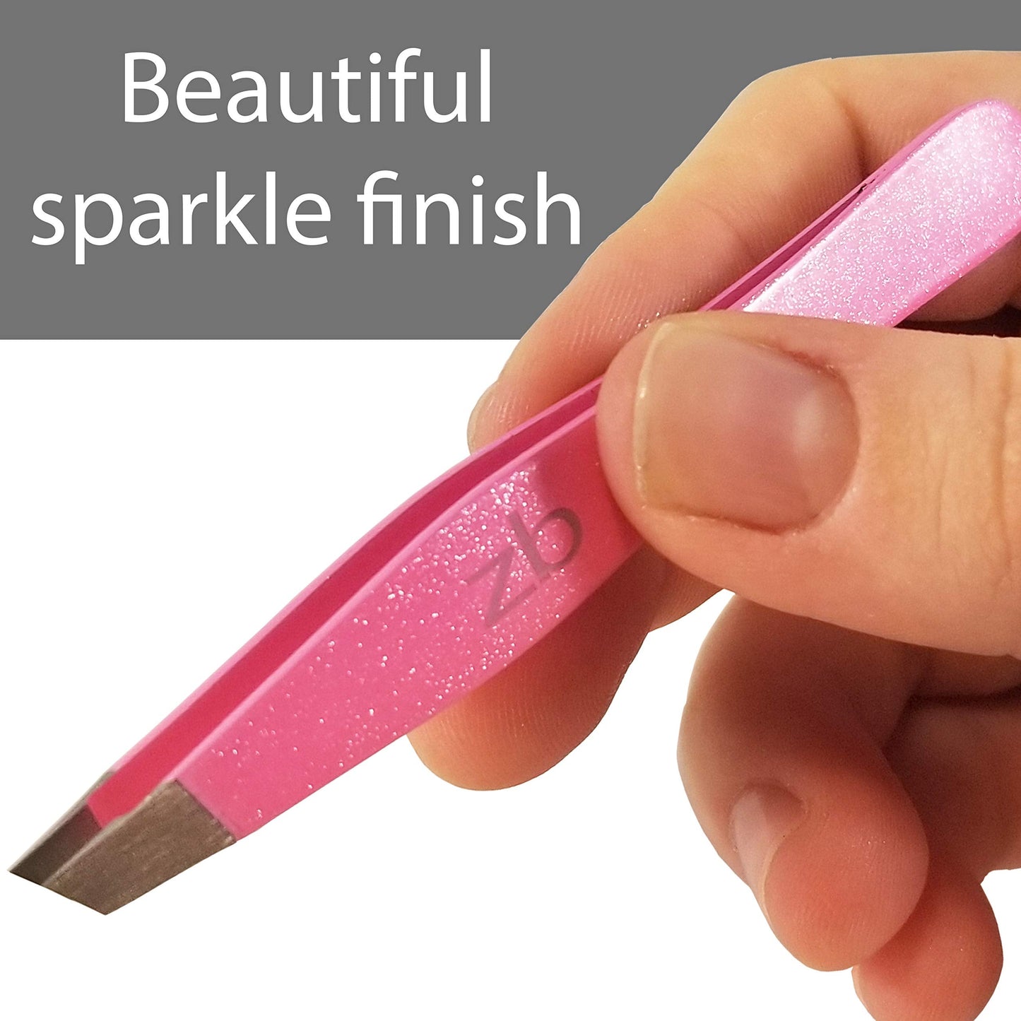 Tweezers - Surgical Grade Stainless Steel - Slant Tip for Expert Eyebrow Shaping and Facial Hair Removal - with Protective Pouch (Bubblegum Pink) Beauty & Personal Care Zizzili Basics