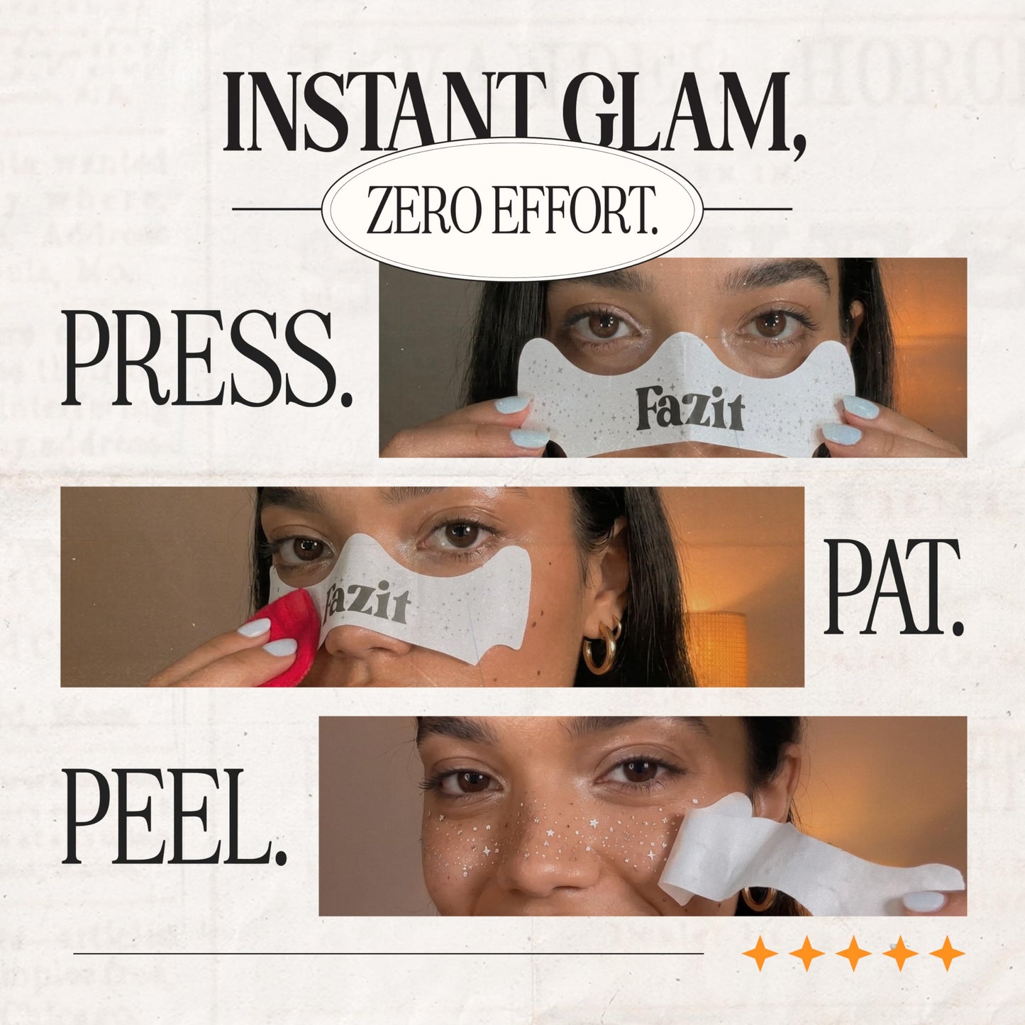 Fazit Silver Speckles - Glitter Freckle Makeup Patches - Shimmering Faux Freckles & Body Glitter - Waterproof, Long-Lasting Instant Glamour Beauty & Personal Care Fazit