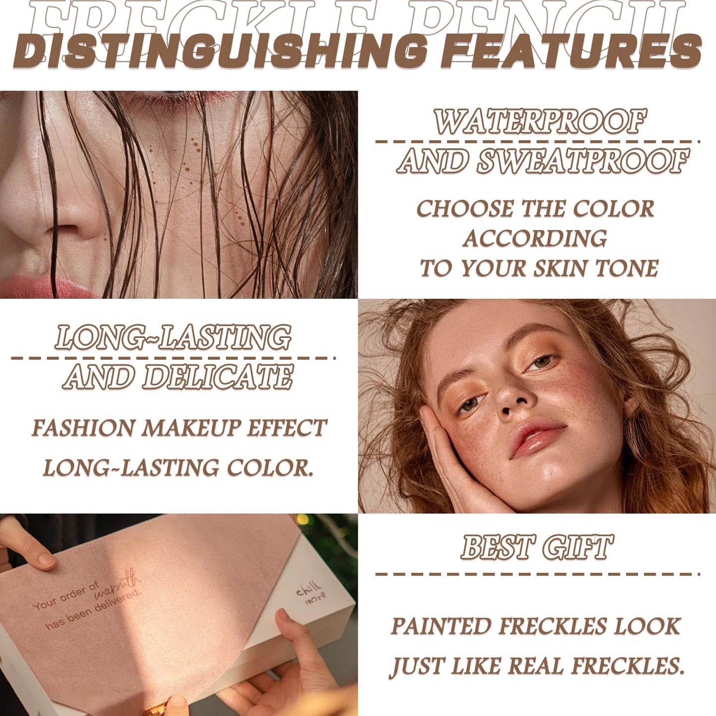 LJYBoBin Freckle Pen 4 Colors - Vivid Lifelike Freckle Makeup, Waterproof Long Lasting Quick Dry Soft Spot Pen - Light Brown, Coffee, Chestnut, Dark Beauty & Personal Care LJYBoBin