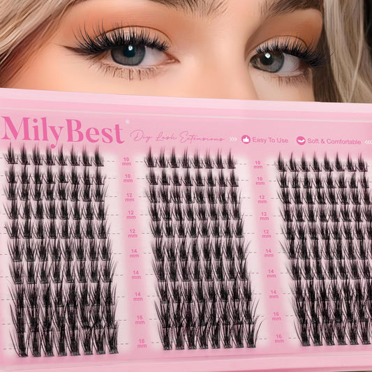 MilyBest Manga Lash Clusters, Natural Wispy Eyelash Clusters, C Curl DIY Cluster Eyelash Extensions, 240Pcs Individual Cluster Lashes Spikes, 10-16mm Beauty and Personal Care MilyBest Default Title