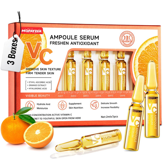 Vitamin C Face Serum, Hyaluronic Acid + Niacinamide + Ascorbic Acid, Anti Aging Facial Serum Ampoules for Wrinkles, Firmness & Moisturizing, Organic Beauty & Personal Care mopayzer
