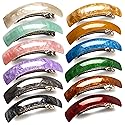 12pcs Retro Acrylic Hair Barrettes Automatic Large Hair Clip Elegant French Design Barrettes for Women Ladies (Retro Color) Beauty & Personal Care DealEachDay