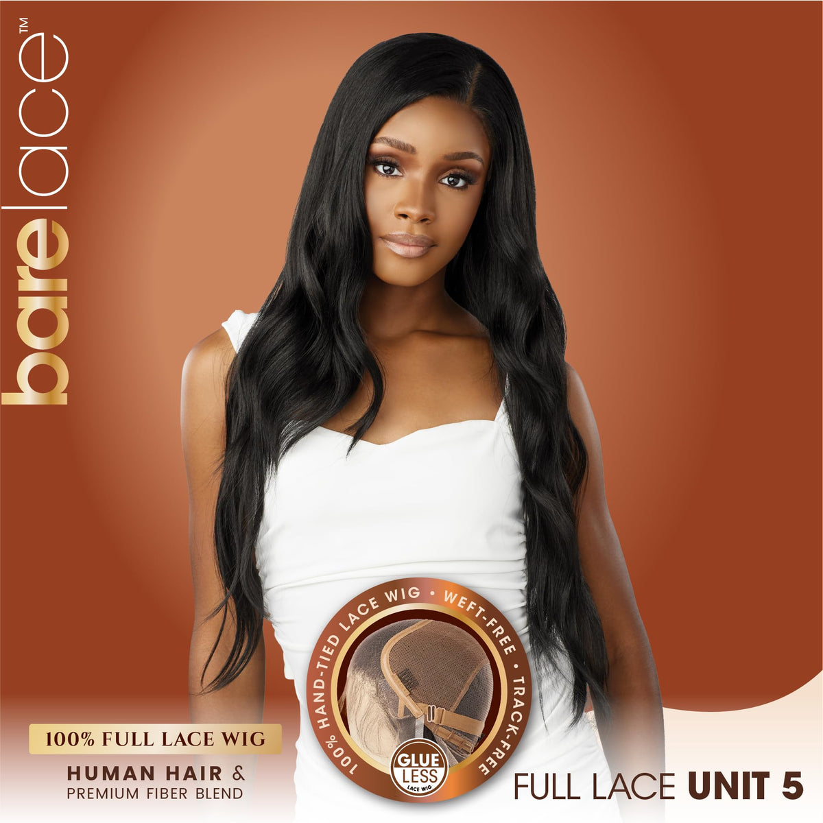 Sensationnel Bare Lace FullLaceWig-Unit 5, 1B OFFBLACK