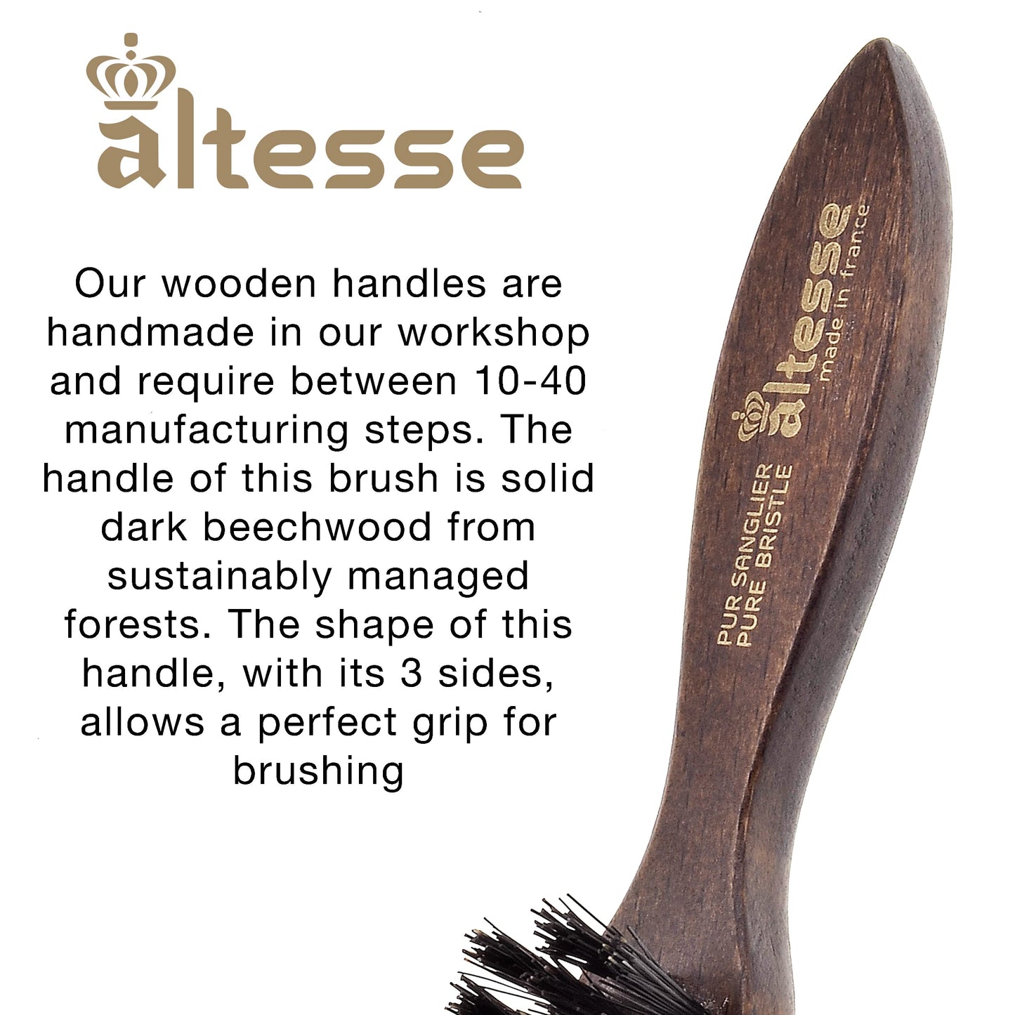 Altesse 320 PM Boar Bristle Beard Brush for Men Beard and Mustache Beard Grooming Kit Dark Beechwood Small Beard Brush Mini with 3 Rows of 100% Firm Beauty & Personal Care Altesse