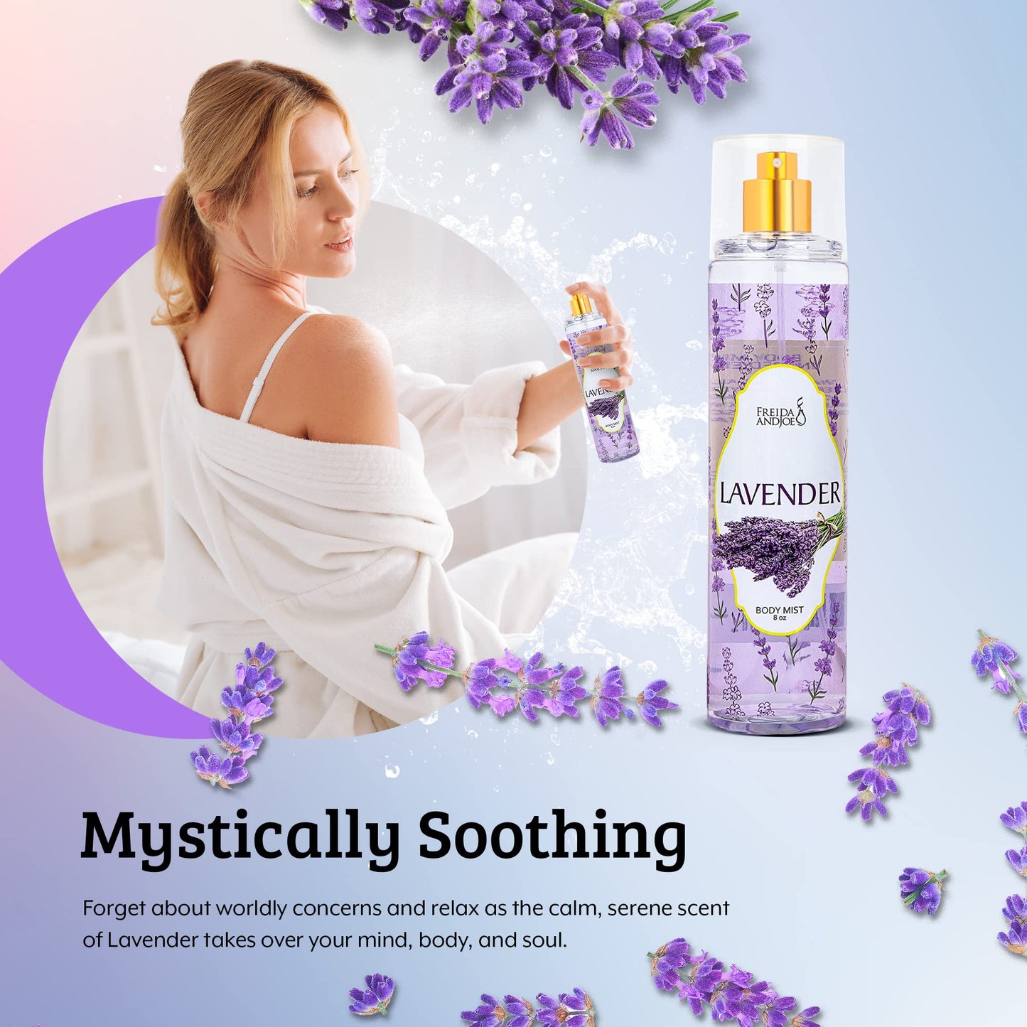 Lavender Luxury Body Spray For Women, Womens Perfume Fragrance Body Mist & Sprays, Women's Woodsy Scented Gifts & Presents, 8 oz Fine Mist Spray Beauty & Personal Care Freida and Joe
