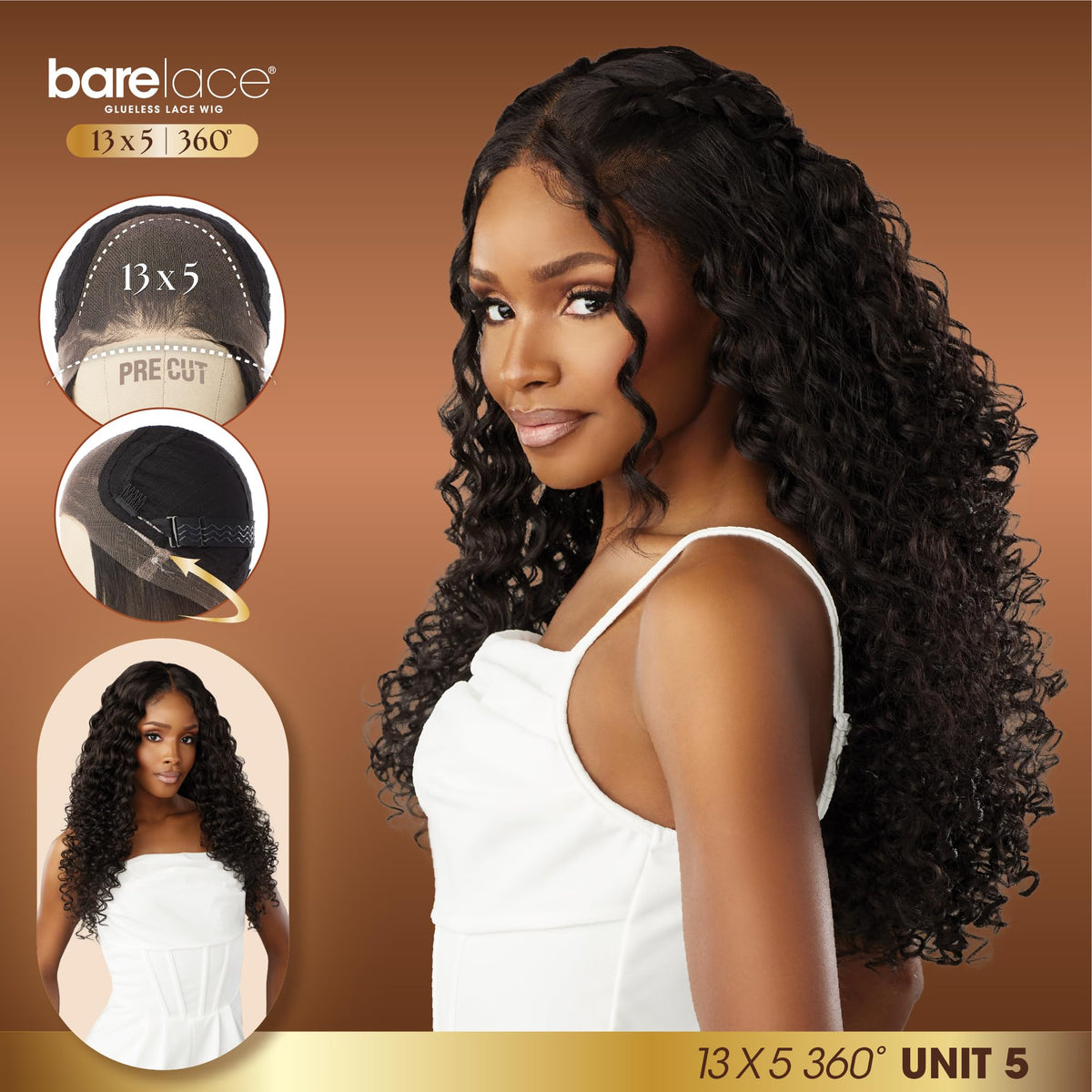 Sensationnel Barelace 13x5 360 LaceWig-Unit 5, 1 JETBLACK