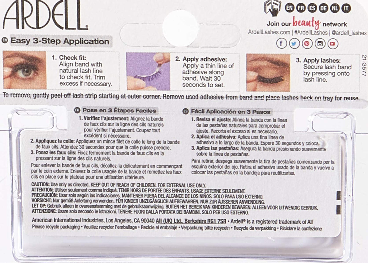 Ardell Fashion Lashes Pair - Black 113 (Pack of 4) Beauty & Personal Care Ardell