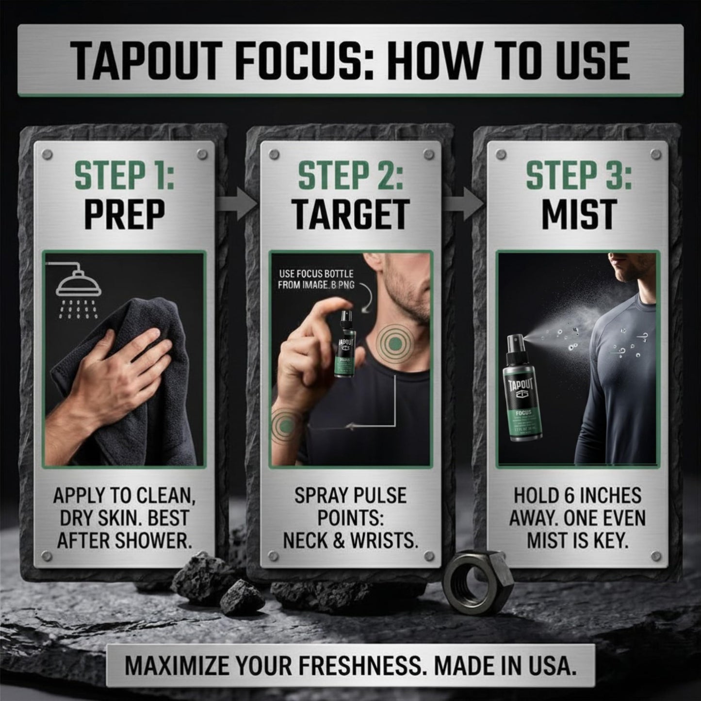 Focus by Tapout Men's Body Spray 1.5oz, pack of 1 Beauty & Personal Care TAPOUT