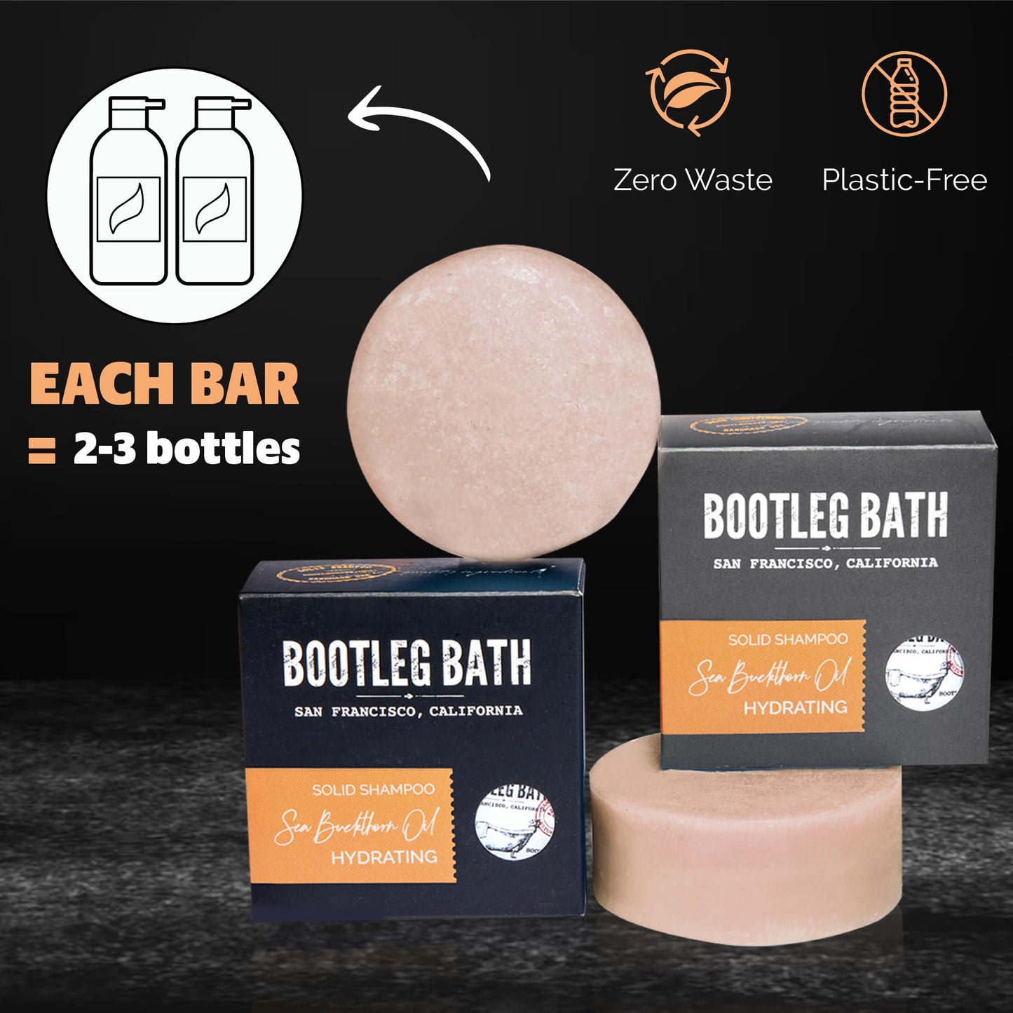 BOOTLEG BATH Hydrating Shampoo and Conditioner Bar with Sea Buckthorn Oil and Aloe Vera Extract, Vegan, Sulfate-Free, Phthalate-Free, Paraben-Free Beauty & Personal Care BOOTLEG BATH