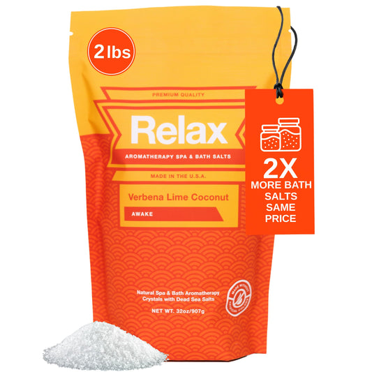 Relax Spa & Bath Aromatherapy Bath Salts for Hot Tub, Bath, or Spa, 2LB Bag Infused with Magnesium, Bath Salt for Soaking, Verbena Lime Scent Beauty and Personal Care Relax Spa & Bath