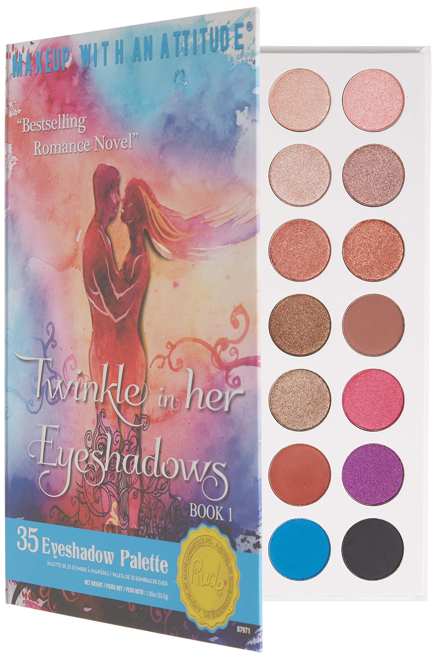 Rude Cosmetics Twinkle In Her 35 Eyeshadows Palette - Book 1 for Women - 1.34 oz Eye Shadow Beauty & Personal Care RUDE