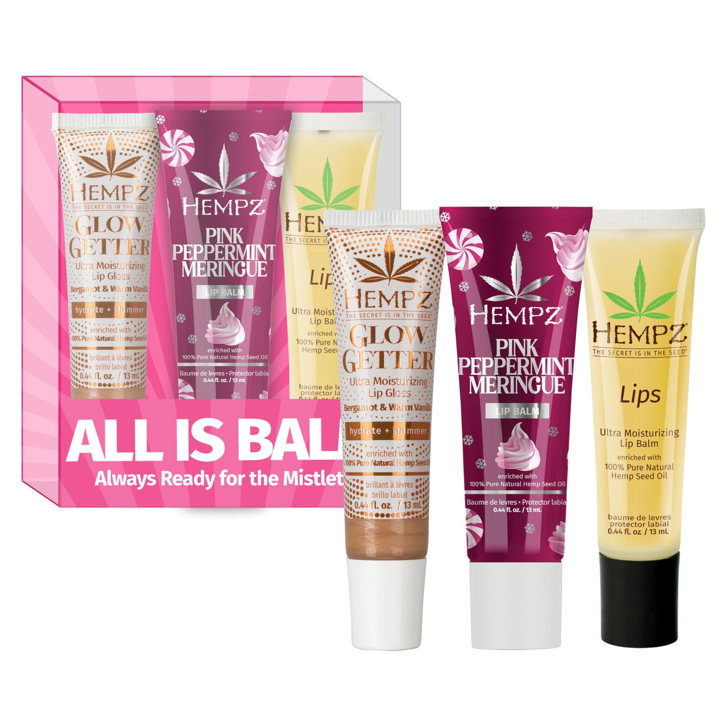 Hempz All is Balm Kit, 3 Pack, Lip Balm, Nourishing Lip Care, Limited Edition Gloss, .44 oz Beauty and Personal Care Hempz