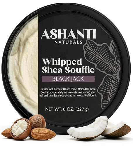 Ashanti Naturals Scented Whipped Shea Butter | African Body Butter for Men w/Coconut and Almond Oil (Blackjack Souffle, 8 oz) Beauty & Personal Care Ashanti Naturals