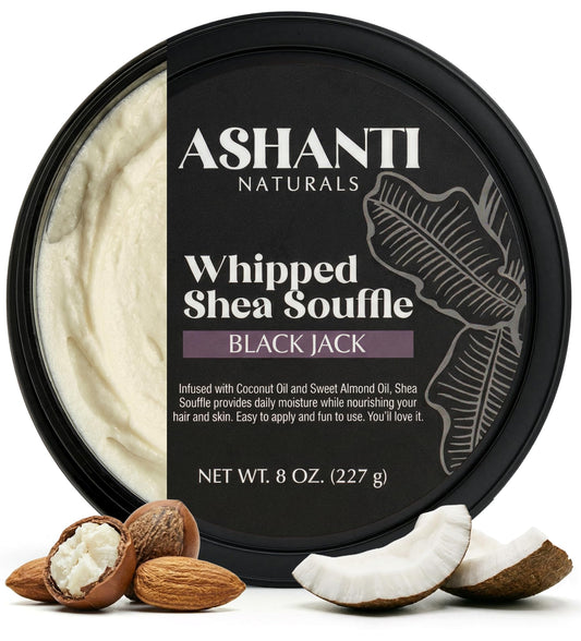 Ashanti Naturals Scented Whipped Shea Butter | African Body Butter for Men w/Coconut and Almond Oil (Blackjack Souffle, 8 oz) Beauty & Personal Care Ashanti Naturals