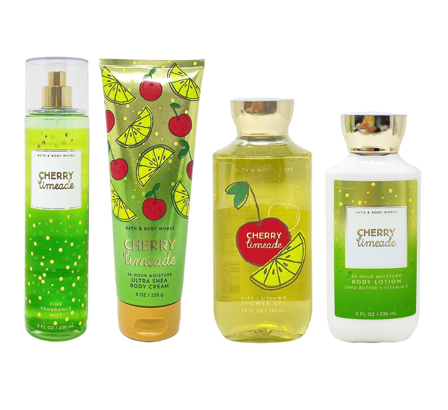 Bath & Body Works Cherry Limeade Deluxe Bundle - Fragrance Mist - Body Cream - Shower Gel - Body Lotion - Full Size Beauty and Personal Care Bath & Body Works