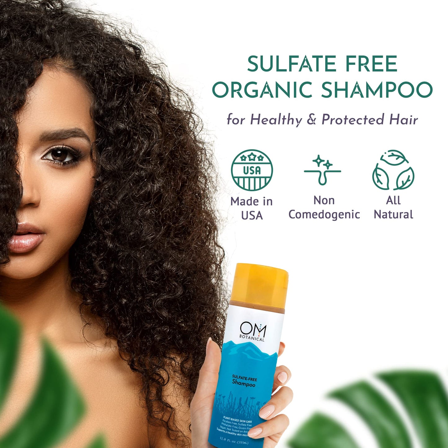 OM Botanical Best Sulfate-Free Organic Shampoo - Ayurvedic Soapnut, Shikakai, Fenugreek & Neem | Prevent Hair Loss, Color Safe Natural Vegan Hair Beauty & Personal Care OM Botanical