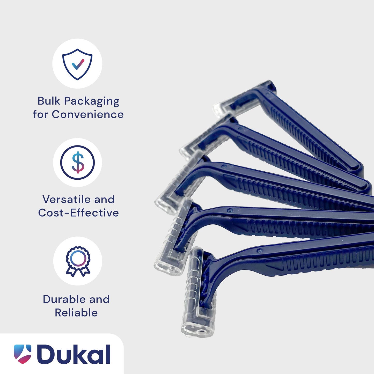Dukal DR3879 Dawn Mist Grip-N-Glide Razor, Twin Blade, Blue Handle, Pack of 2000 Beauty and Personal Care Dukal