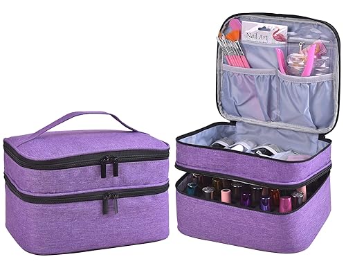 ZFZGFRCS Nail Polish Organizer- Holds 30 Bottles Nail Supply Organizers and Storage Double-layer Nail Bag Organizer Case Nail varnish Organizer Nail Beauty & Personal Care ZFZGFRCS