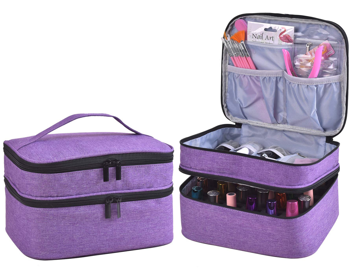 ZFZGFRCS Nail Polish Organizer- Holds 30 Bottles Nail Supply Organizers and Storage Double-layer Nail Bag Organizer Case Nail varnish Organizer Nail Beauty & Personal Care ZFZGFRCS