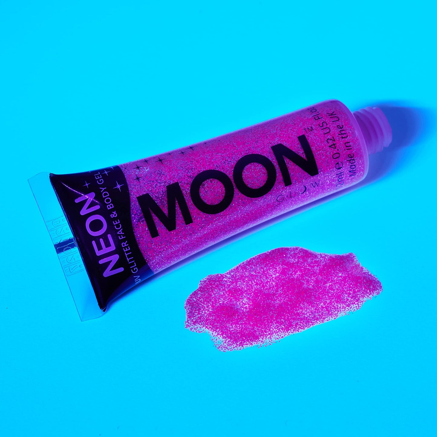 Moon Glow - Blacklight UV Glitter Face & Body Gel - 0.42oz Set of 6 - Blacklight Face Paint - glows brightly under Blacklight Beauty & Personal Care Moon Glow