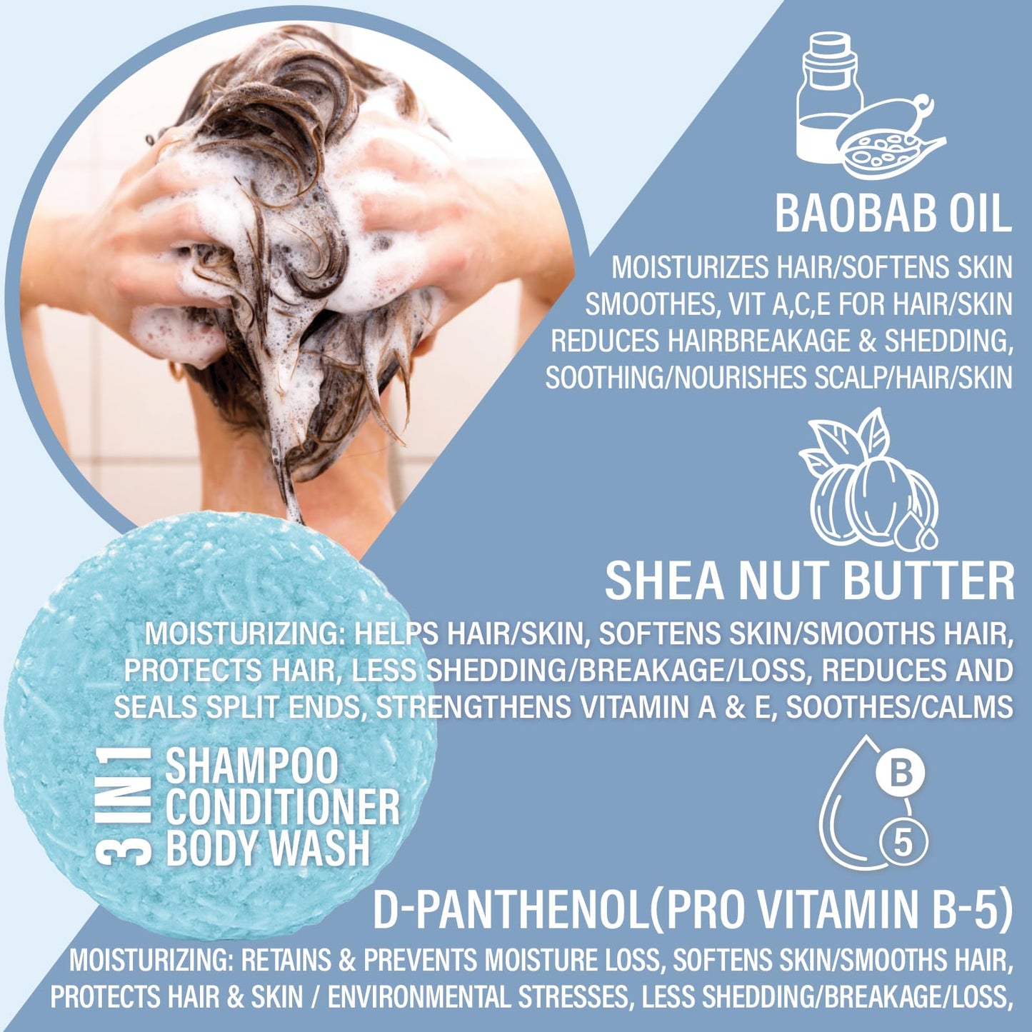 Luxiny Travel Shampoo and Conditioner Bar - Plant-Based, Multipurpose, TSA Compliant, Eco-Friendly, Sulfate & Paraben-Free, Suitable for All Hair Beauty & Personal Care Luxiny