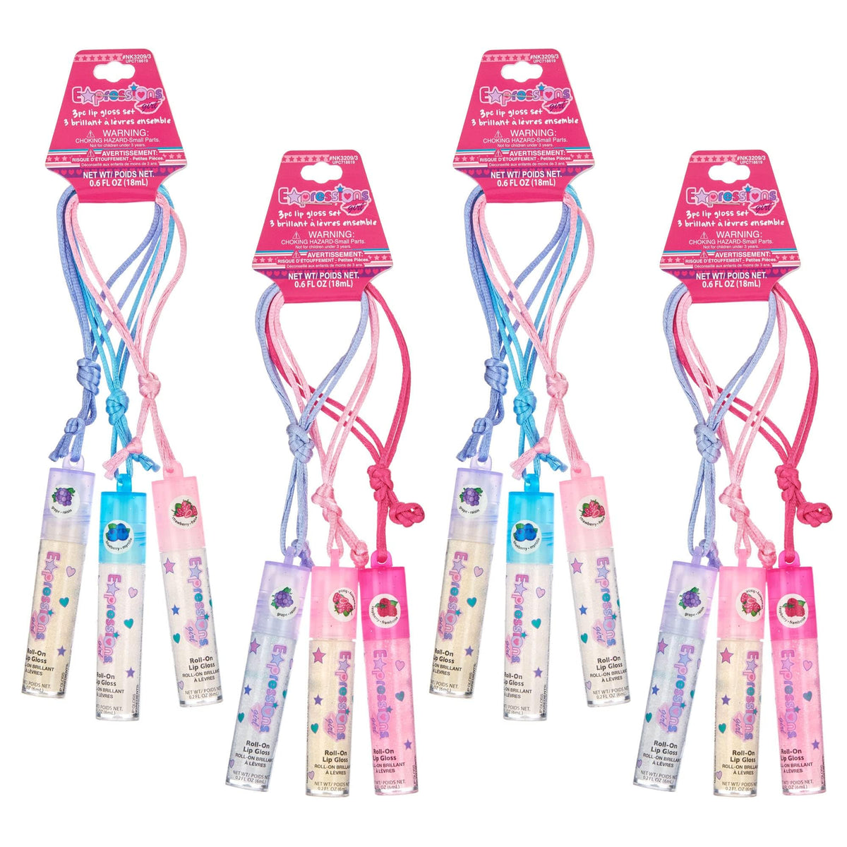 12pc Lip Gloss Necklace, Fruit Flavored Lip Gloss Set, Value Pack, Teen Girls Party Favors, Non Toxic Lip Gloss Necklaces For Girls Beauty & Personal Care EXPRESSIONS