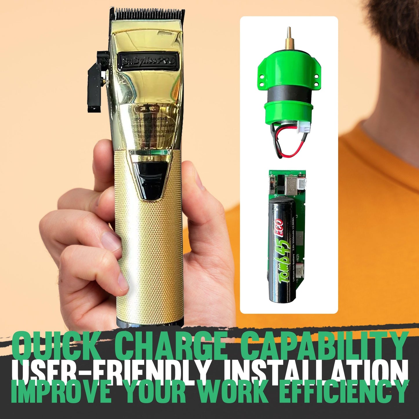 Tomb45® Performance Motor and Battery Upgrade Kit for Babyliss® FxClipper Beauty and Personal Care Tomb 45